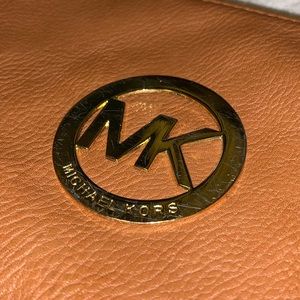 MICHAEL KORS Brown leather wristlet/clutch bag
